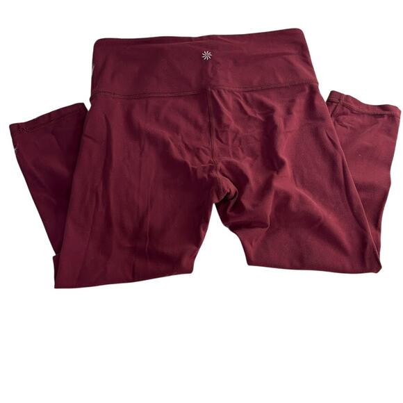 Athleta Leggings  Crop Tight  Maroon  Womens Size Medium P - Picture 1 of 5
